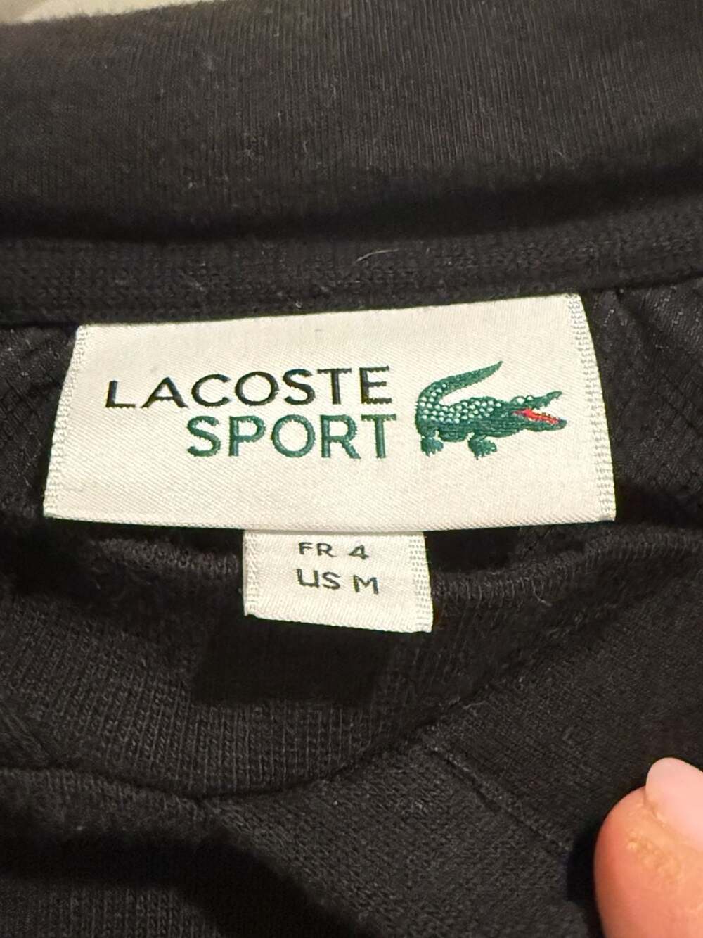 Lacoste Men's Classic Solid Cotton Fleece Pullover Hoodie Black- Unisex - Picture 5 of 6